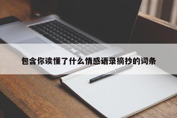 包含你读懂了什么情感语录摘抄的词条