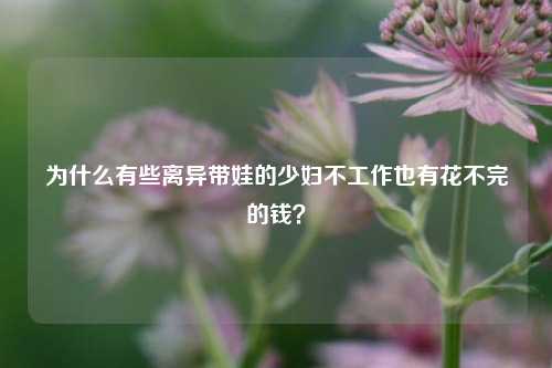 为什么有些离异带娃的少妇不工作也有花不完的钱？-第1张图片-情感百科_恋爱技巧_男女网恋_恋爱攻略_婚姻资讯_婚内出轨_情感百科之家